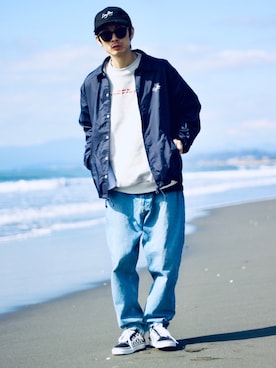 「Leyline（レイライン）のアイテム（ナイロンジャケット）」を使った、yuumaさん（メンズ・173cm）の冬コーディネート