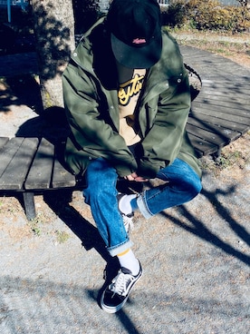 「Leyline」｜「アイテム（マウンテンパーカー）」を使った、yuumaさん（メンズ・173cm）の春コーディネート