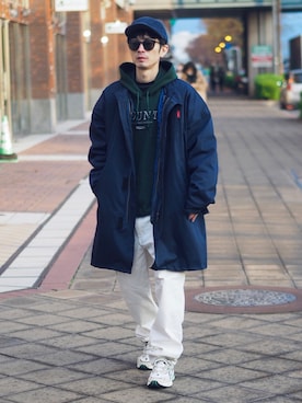 「Leyline（レイライン）のアイテム（モッズコート）」を使った、yuumaさん（メンズ・173cm）の冬コーディネート