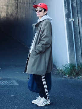 「Leyline（レイライン）のアイテム（モッズコート）」を使った、yuumaさん（メンズ・173cm）の冬コーディネート