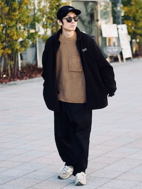 「Leyline（レイライン）のアイテム（その他アウター）」を使った、yuumaさん（メンズ・173cm）の冬コーディネート