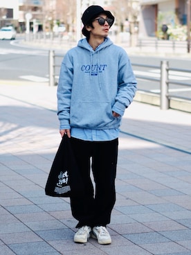 「ADER error（アーダーエラー）のアイテム（シューズ）」を使った、yuumaさん（メンズ・173cm）の冬コーディネート