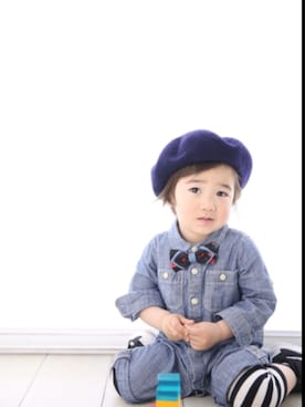 「kidsfashion」｜「アイテム（つなぎ/オールインワン）」を使った、ミュウ☆さん（キッズ・110cm）の春コーディネート
