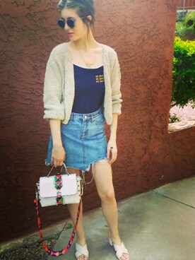 「Anthropologie（アンソロポロジー）のアイテム（その他アウター）」を使った、Ashley さん（レディース・173cm）の春コーディネート