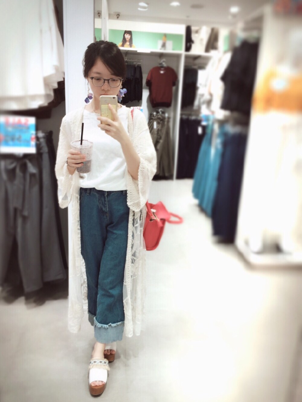 「夏、夏コーデ、ootd、outfit、花甜果室」｜「Lulusのアイテム（Tシャツ/カットソー、ホワイト系）」を使った、alicealice0305さん（レディース・153cm）の夏コーディネートの1枚目の写真