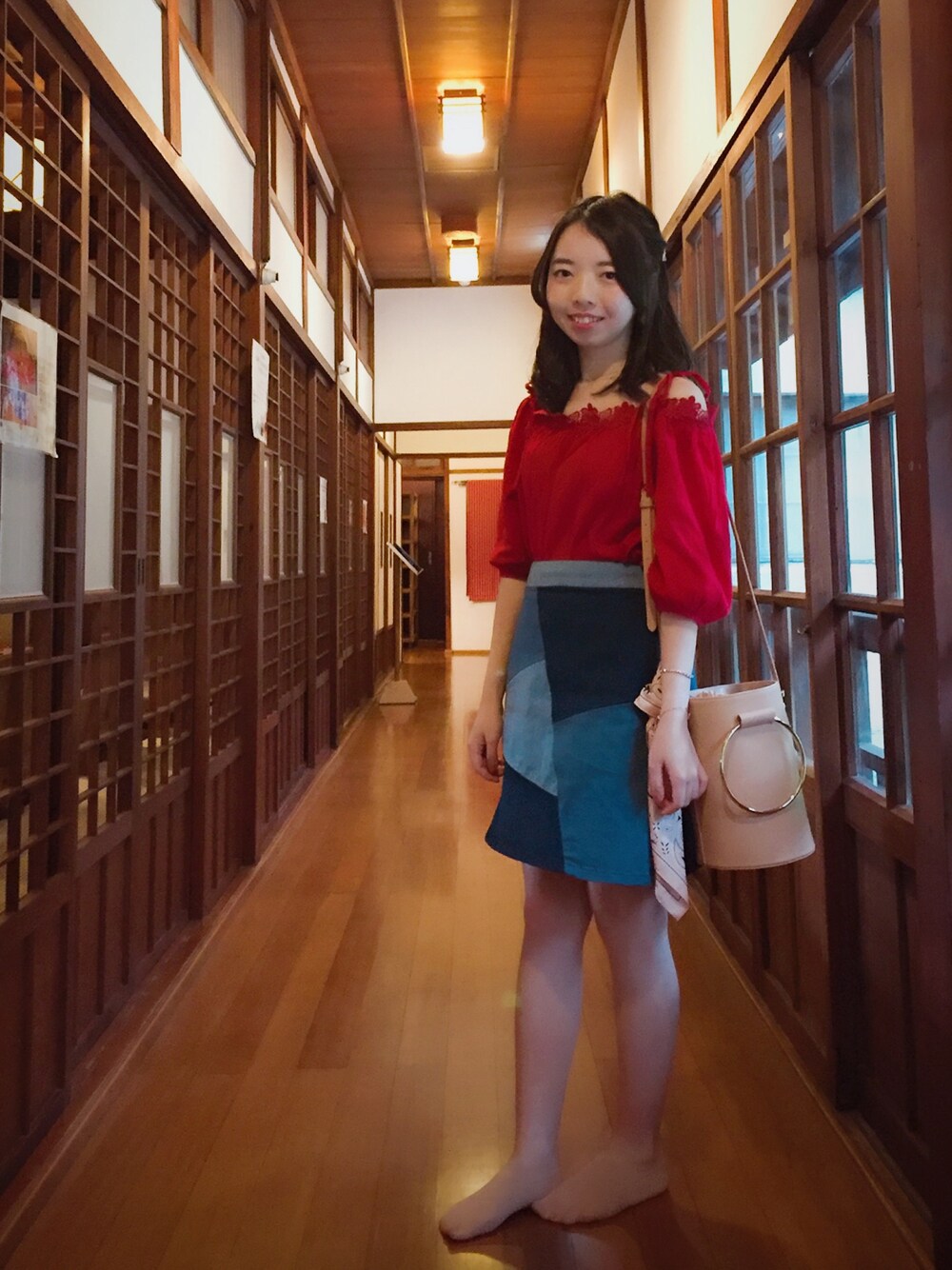 「夏、夏コーデ、休日スタイル、ootd、outfit」｜「Heatherのアイテム（デニムスカート、ブルー系）」を使った、alicealice0305さん（レディース・153cm）の夏コーディネートの1枚目の写真