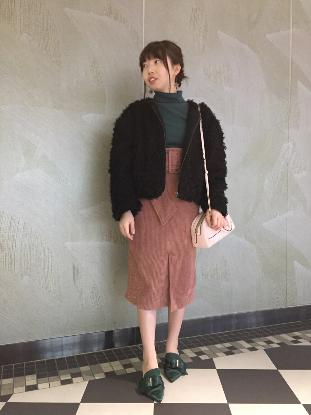 「冬、冬コーデ、ootd、outfit」｜「LOWRYS FARMのアイテム（ジャケット/アウター、ブラック系）」を使った、alicealice0305さん（レディース・153cm）の冬コーディネートの1枚目の写真