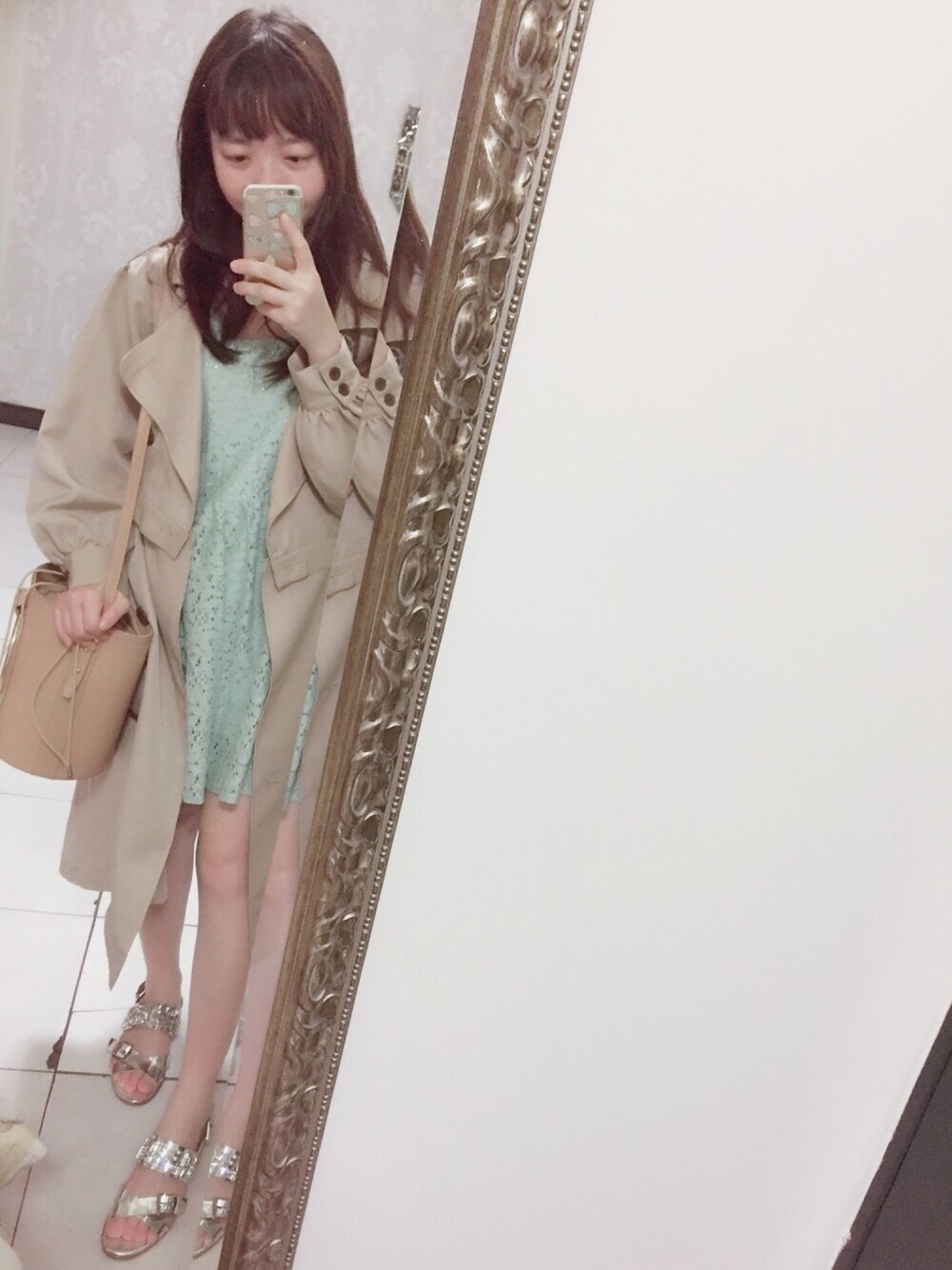 「春、春コーデ、ootd、outfit」｜「ZARAのアイテム（シューズ、シルバー系）」を使った、alicealice0305さん（レディース・153cm）の春コーディネートの1枚目の写真
