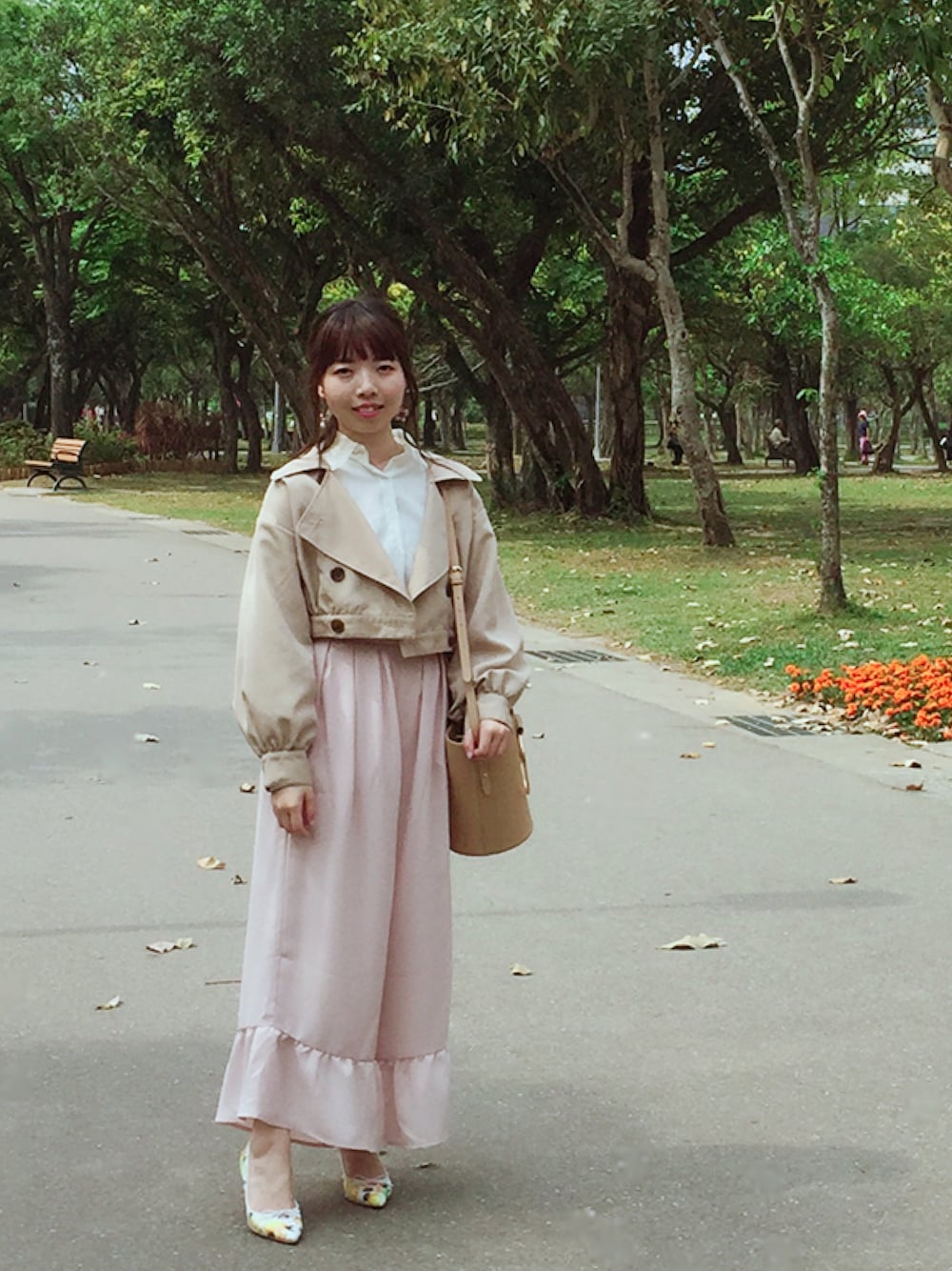 「春、春コーデ、ootd、outfit」｜「Heatherのアイテム（ジャケット/アウター、ベージュ系）」を使った、alicealice0305さん（レディース・153cm）の春コーディネートの1枚目の写真