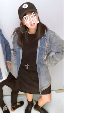 「EVIL TWIN（エビル ツイン）のアイテム」を使った、なあさん（レディース・154cm）の冬コーディネート