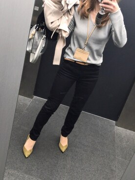 「EGOIST（エゴイスト）のアイテム（ニット/セーター）」を使った、鈴木さん（レディース・154cm）の冬コーディネート