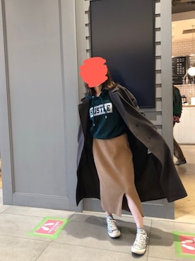 「Simplicite（サンプリシテ）のアイテム（その他アウター）」を使った、鈴木さん（レディース・154cm）の秋コーディネート