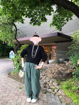 「Whim Gazette（ウィムガゼット）のアイテム（アクセサリー）」を使った、鈴木さん（レディース・154cm）の春コーディネート