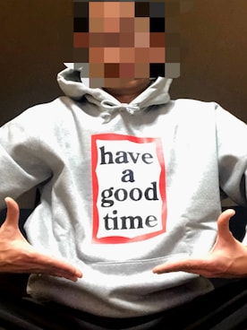 「Have a good time（ハバグッタイム）のアイテム（パーカー）」を使った、junichiさん（メンズ・183cm）の冬コーディネート
