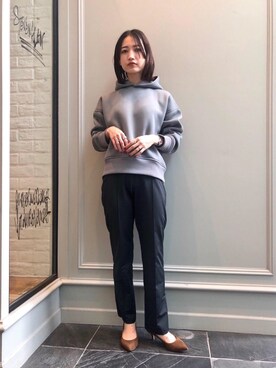 「08sircus（ゼロエイトサーカス）のアイテム」を使った、先原（sakihara）さん（レディース・155cm）の秋コーディネート