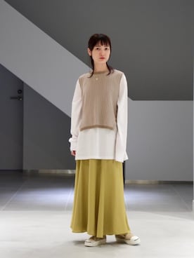 「PHILIPPE AUDIBERT（フィリップ オーディベール）の＜PHILIPPE AUDIBERT（フィリップオーディベール）＞メダルネックレス ∴（ネックレス）」を使った、先原（sakihara）さん（レディース・155cm）の春コーディネート