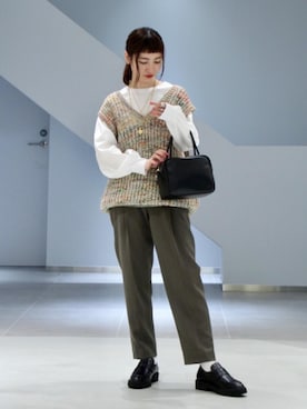 「Soierie（ソワリー）のアイテム（ネックレス）」を使った、先原（sakihara）さん（レディース・155cm）の秋コーディネート