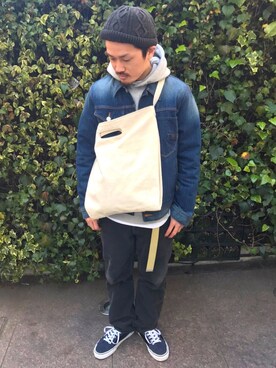 「TYPE BLUE（タイプブルー）のアイテム（デニムジャケット）」を使った、MASAYAさん（メンズ・165cm）の冬コーディネート