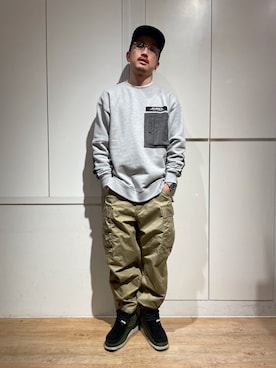 「アイテム（スウェット）」を使った、MASAYAさん（メンズ・165cm・30代）の春コーディネート