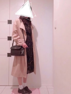 「AS KNOW AS plus（アズノゥアズプラス）のアイテム（トレンチコート）」を使った、ちぇるさん（レディース・166cm）の春コーディネート