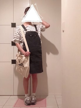 「archives（アルシーヴ）のアイテム（ジャンパースカート）」を使った、ちぇるさん（レディース・166cm）の春コーディネート