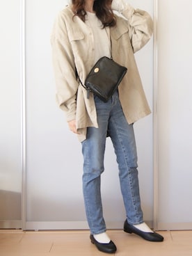 「ビッグシャツ」｜「アイテム（パンプス）」を使った、がこちゃさん（レディース・163cm）の春コーディネート