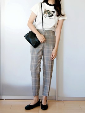「リブ　」｜「アイテム（アクセサリー）」を使った、がこちゃさん（レディース・163cm）の夏コーディネート