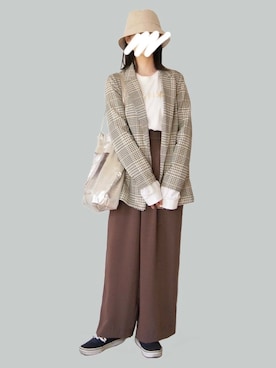 「H&M（エイチ・アンド・エム）のアイテム（テーラードジャケット）」を使った、がこちゃさん（レディース・163cm）の春コーディネート