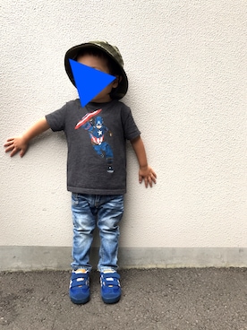 「DENIM BAR（デニム　バー）のアイテム」を使った、harutaroさん（キッズ・80cm）の秋コーディネート