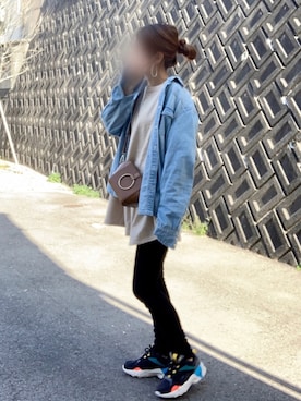 「reca（レカ）のゆったりラフな着心地◆超ビッグシルエットカットソー（Tシャツ/カットソー）」を使った、なつさん（レディース・163cm）の春コーディネート