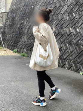 「reca（レカ）のゆったりラフな着心地◆超ビッグシルエットカットソー（Tシャツ/カットソー）」を使った、なつさん（レディース・163cm）の春コーディネート