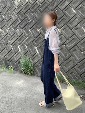 「ラフスタイル」｜「アイテム（サロペット/オーバーオール）」を使った、なつさん（レディース・163cm）の夏コーディネート