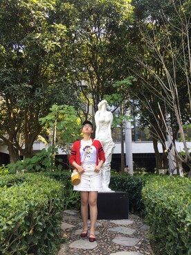 「CHOCOLATE（チョコレート）のアイテム」を使った、小心眼Zzさん（レディース・167cm）の夏コーディネート