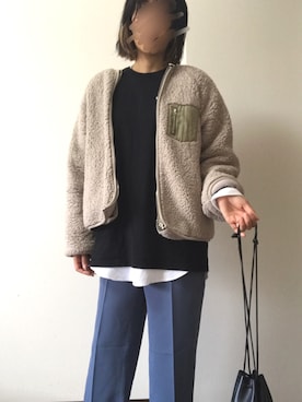 「ゆるゆる」｜「アイテム（ジャケット/アウター）」を使った、バタ子さん（レディース・165cm）の秋コーディネート