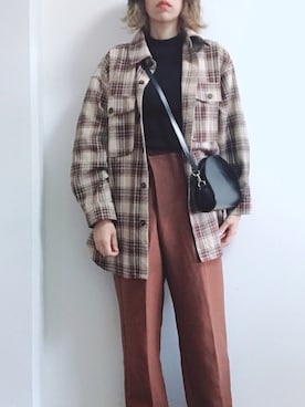 「アントマリーズ」｜「アイテム（スラックス）」を使った、バタ子さん（レディース・165cm）の冬コーディネート