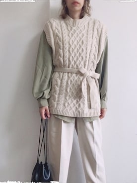 「EUCLAID（エウクレイド）のアイテム」を使った、バタ子さん（レディース・165cm）の春コーディネート