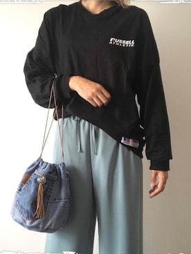 「GUパンツ」｜バタ子さん（レディース・165cm）の春コーディネート
