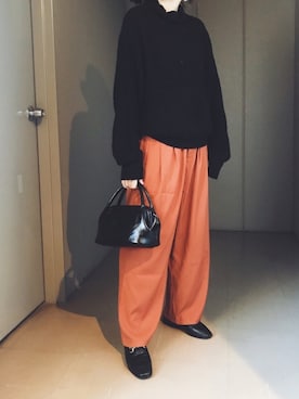 「Mayree（メイリー）のアイテム（ニット/セーター）」を使った、バタ子さん（レディース・165cm）の秋コーディネート