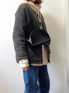「アイテム（ブルゾン）」を使った、バタ子さん（レディース・165cm・40代）の冬コーディネート