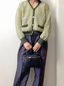 ＜6(ROKU)＞COTTON STRIPE CARDIGAN/カーディガン 6（ロク）の「＜6(ROKU)＞COTTON STRIPE CARDIGAN/カーディガン