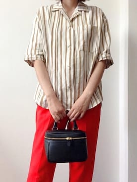 「ボーイフレンドシャツ」｜バタ子さん（レディース・165cm）の春コーディネート