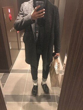 「無印良品（ムジルシリョウヒン）のアイテム（その他トップス）」を使った、Ryumaさん（メンズ・184cm）の冬コーディネート