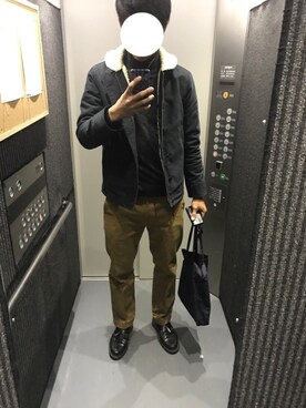 「無印良品（ムジルシリョウヒン）のアイテム（その他トップス）」を使った、Ryumaさん（メンズ・184cm）の冬コーディネート