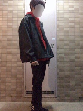「coca（coca）（コカ）のアイテム（スラックス）」を使った、航平さん（メンズ・168cm）の冬コーディネート