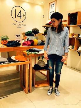 「CONVERSE（コンバース）のconverse（コンバース） ALL STAR OX（オールスターOX）（スニーカー）」を使った、14+ イオンモール旭川駅前店 スタッフさん（レディース・160cm）の秋コーディネート