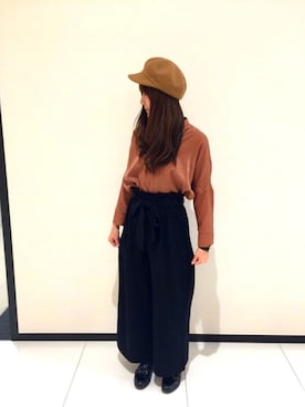 「アイテム（キャスケット）」を使った、14+ イオンモール旭川駅前店 スタッフさん（レディース・160cm）の秋コーディネート