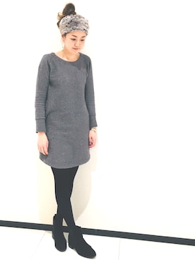 「アイテム（ヘアバンド）」を使った、14+ イオンモール旭川駅前店 スタッフさん（レディース・166cm）の冬コーディネート