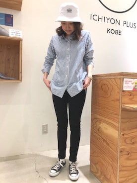 「CINOH（チノ）のアイテム（トップス）」を使った、14+ イオンモール旭川駅前店 スタッフさん（レディース・165cm）の春コーディネート