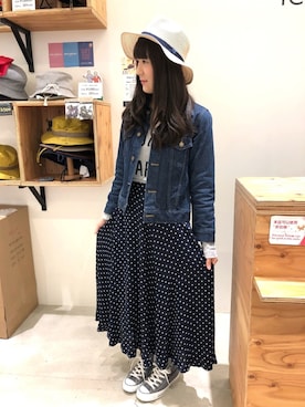 「ラルフローレン」｜14+ イオンモール旭川駅前店 スタッフさん（レディース・160cm）の春コーディネート