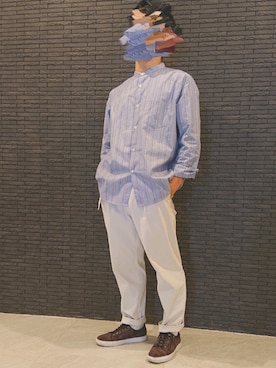 「PLST（プラステ）のアイテム（パンツ）」を使った、tomoさん（メンズ・170cm）の夏コーディネート